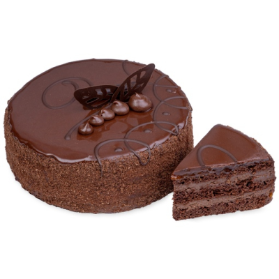 Торт Прага: Классический торт, состоящий из трех слоев шоколадного бисквита, прослоенного шоколадным кремом
